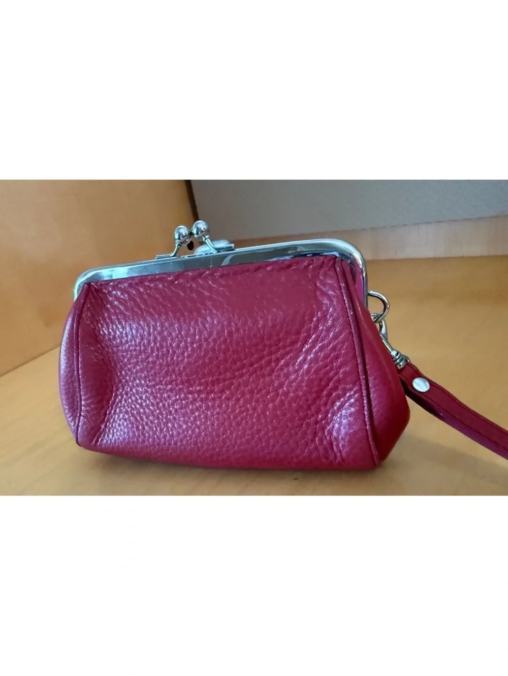 Talbots red leather wristlet